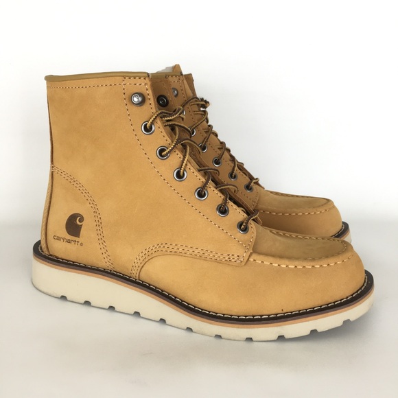 Carhartt Womens 6" Moc Toe Wedge Work Boot NEW Tan Lightweight Soft Toe Ankle - Picture 4 of 14